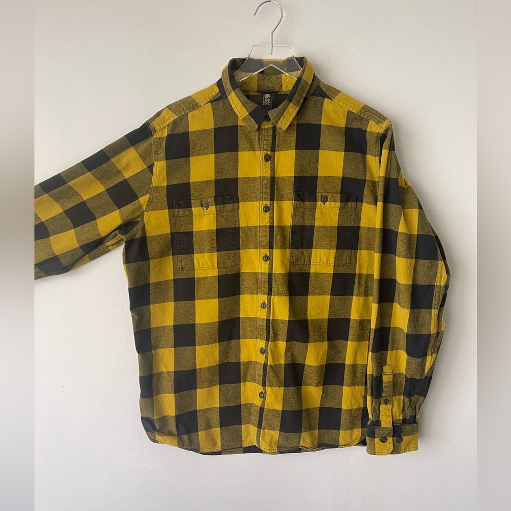 Mountain Hardwear Yellow Buffalo Check Plaid Flannel Shirt XLT